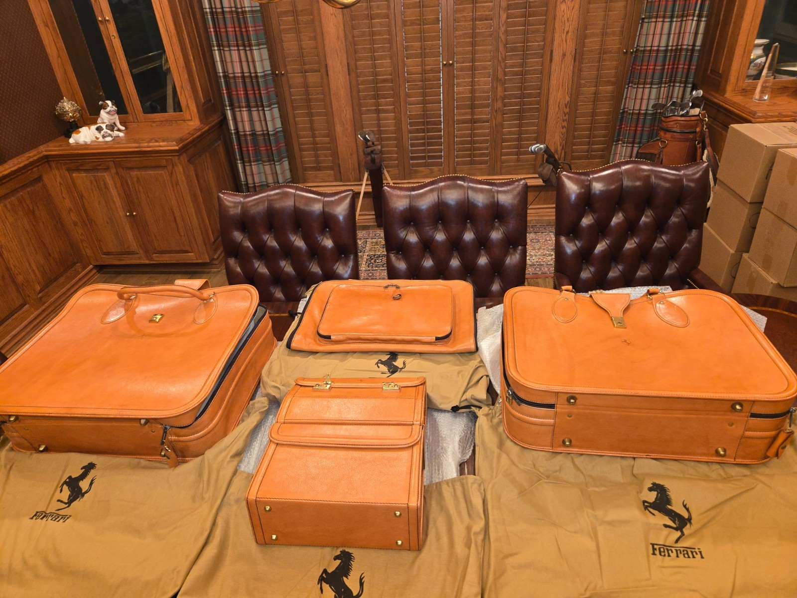1991 Ferrari F348 Complete 4-Piece Schedoni Luggage Set new in Original Box