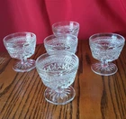 Anchor Hocking Wexford Pattern Glass Champagne/Tall Sherbet Set Of 5 Vintage