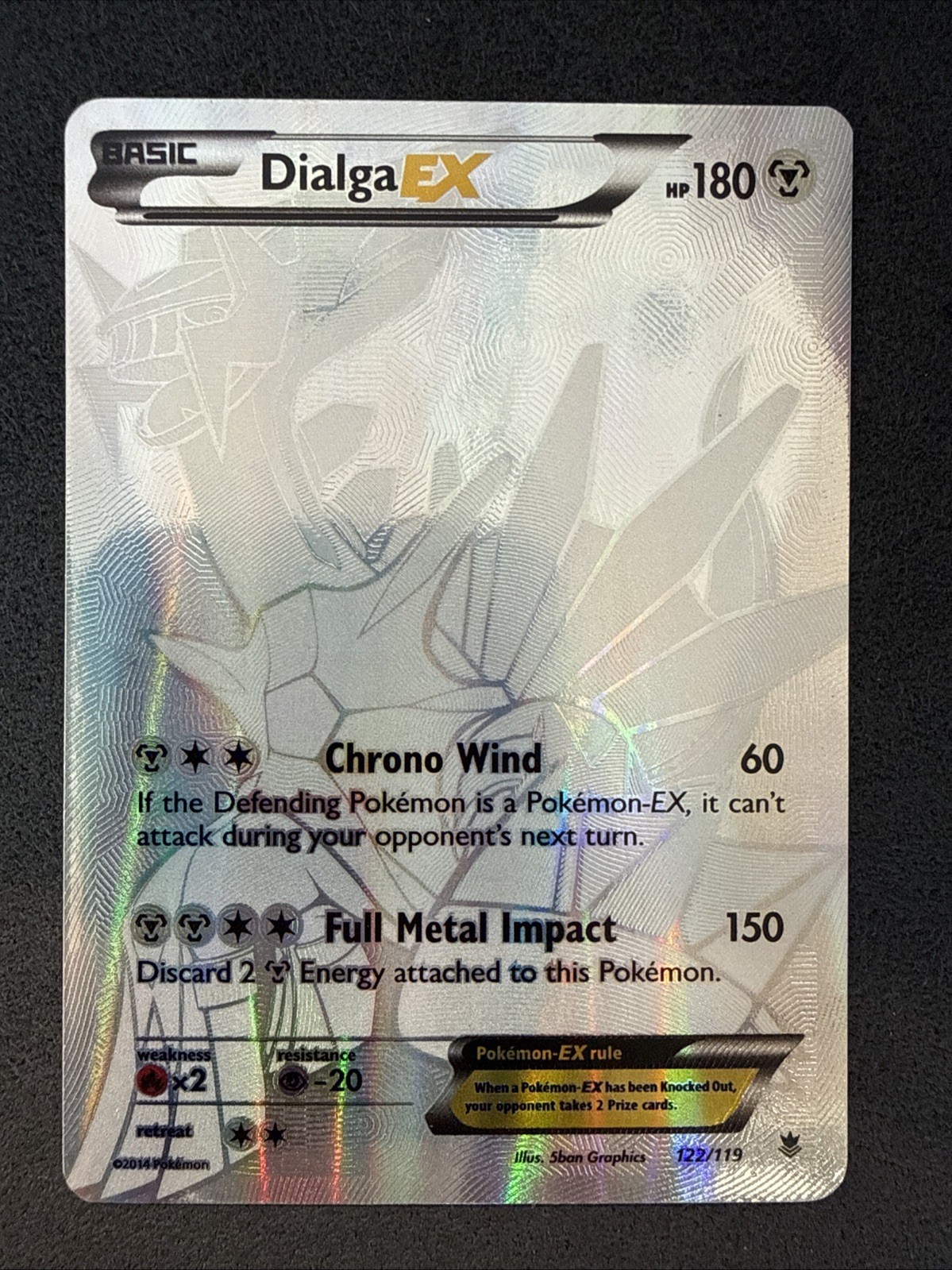 Pokemon Dialga EX 122/119 XY Phantom Forces Secret Rate Holo LP
