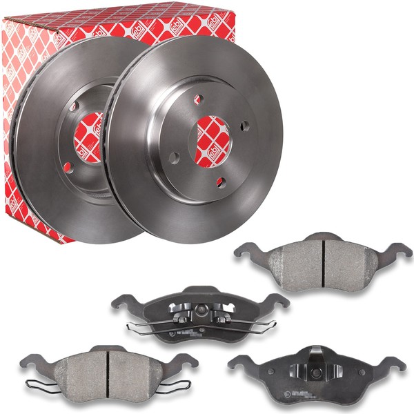 2X Febi Bremsscheibe Ø258Mm + BeläGe Vorne Passend FüR Ford Focus I Turnier Dnw-image