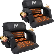 NAIZEA Wide Heated Stadium Seat for Bleachers w/Back Support 5" T Cushion Seats