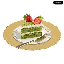 100PCS Round Charger Plates Set Gold Charger Plate for Wedding Party Baby Shower