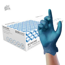 Disposable Vinyl Gloves M Latex Free Blue 100 Pieces Medical Use Visit Unique GS