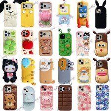 3D Cartoon Animal Silicone Case for iPhone 17 Pro Max Air 16 15 14 13 12 11 X 8P