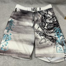 Affliction Board Shorts Men's 32 Y2K Samurai Japanese Grunge Swim Trunks