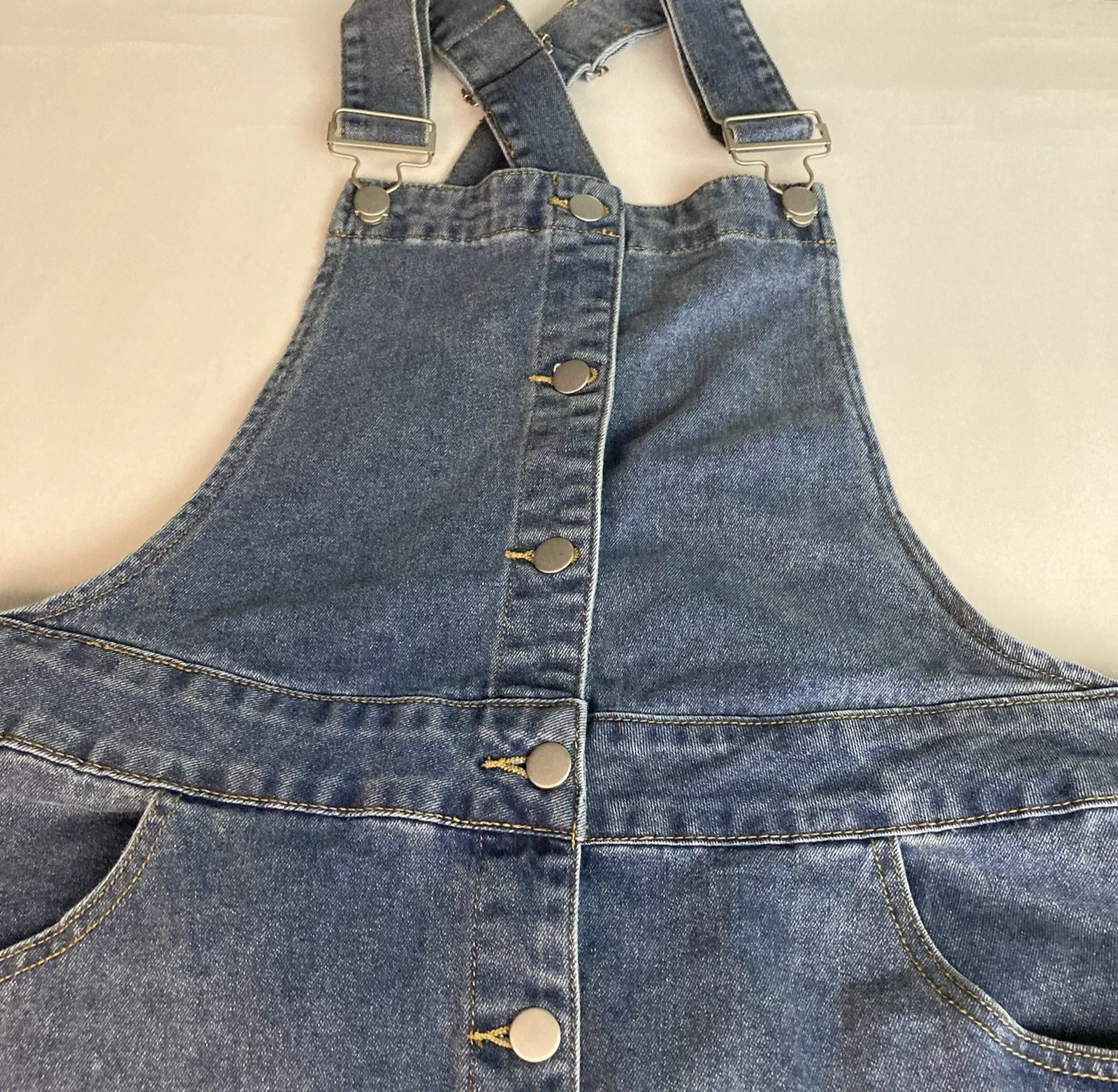 NWT Agnes Orinda Denim Button Up Adjustable Strap Overalls Dress Size 1X Western