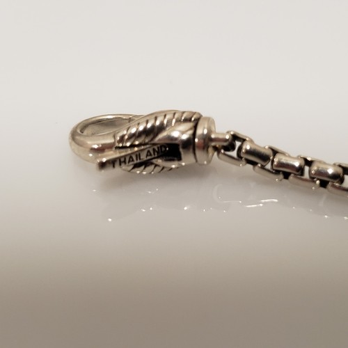 John Hardy JAI Sterling Silver Live Laugh Love Station Box Link Bracelet 7" - Picture 7 of 8