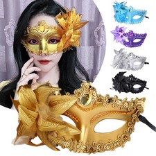 Elegant Masquerade Ball Mask Lily Flower Side Design Costumes Cosplay Accessory