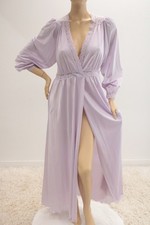 Vintage Shadowline Peignoir Robe Large Nylon Lavender Purple Lace Cottagecore