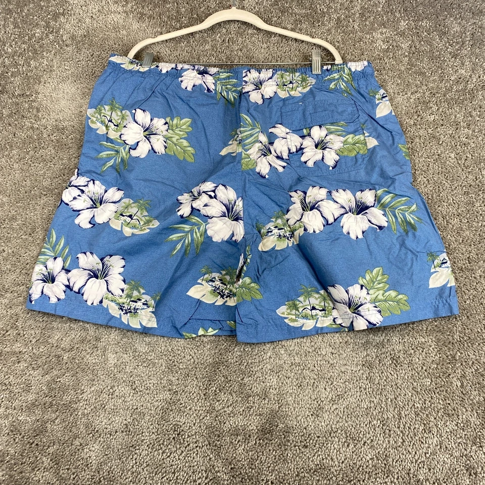 Pantalones Cortos de Tablero Marca CHEROKEE PARA Hombre Talla XXL Azul Cintura Elástica Cordón Floral Foto 3 de 4