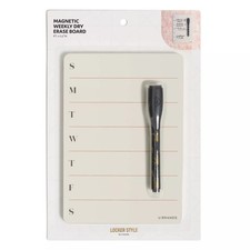U Brands Locker Style Magnetic Mid Century Modern Weekly Mini Dry Erase Board
