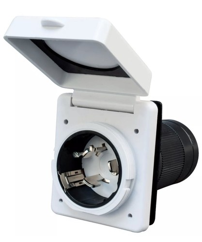 Valterra 50 Amp RV Power Inlet A10-50INVP Mighty Cord White NEW - Picture 1 of 5