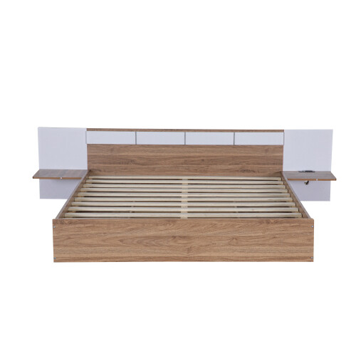 Queen Size Platform Bed Frames with Headboard Drawers Shelves USB Ports Sockets - Picture 14 of 44