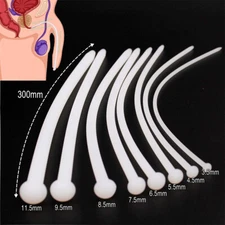 Male Silicone Penis Urethral Plug Urethra Stretcher Stretching Sounding Dilator