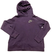 Nike Sweatshirt Womens Extra Small Purple Hoodie Funnel Cowl Neck Rally Pullover