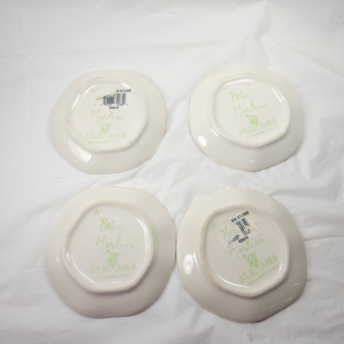 Julia Junkin Studio Baby Martini Glass Cocktail Dessert Ceramic Plates Set Of 4 - Picture 4 of 7