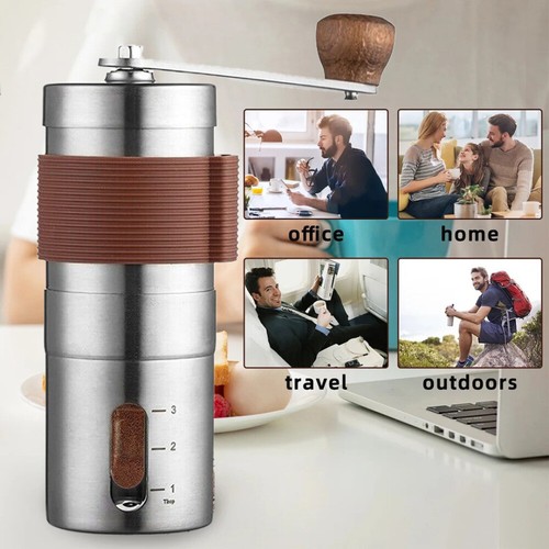 Kaffeemühle Edelstahl mit Keramikmahlwerk Handkaffeemühle Kaffee Mühle - Bild 9 von 13