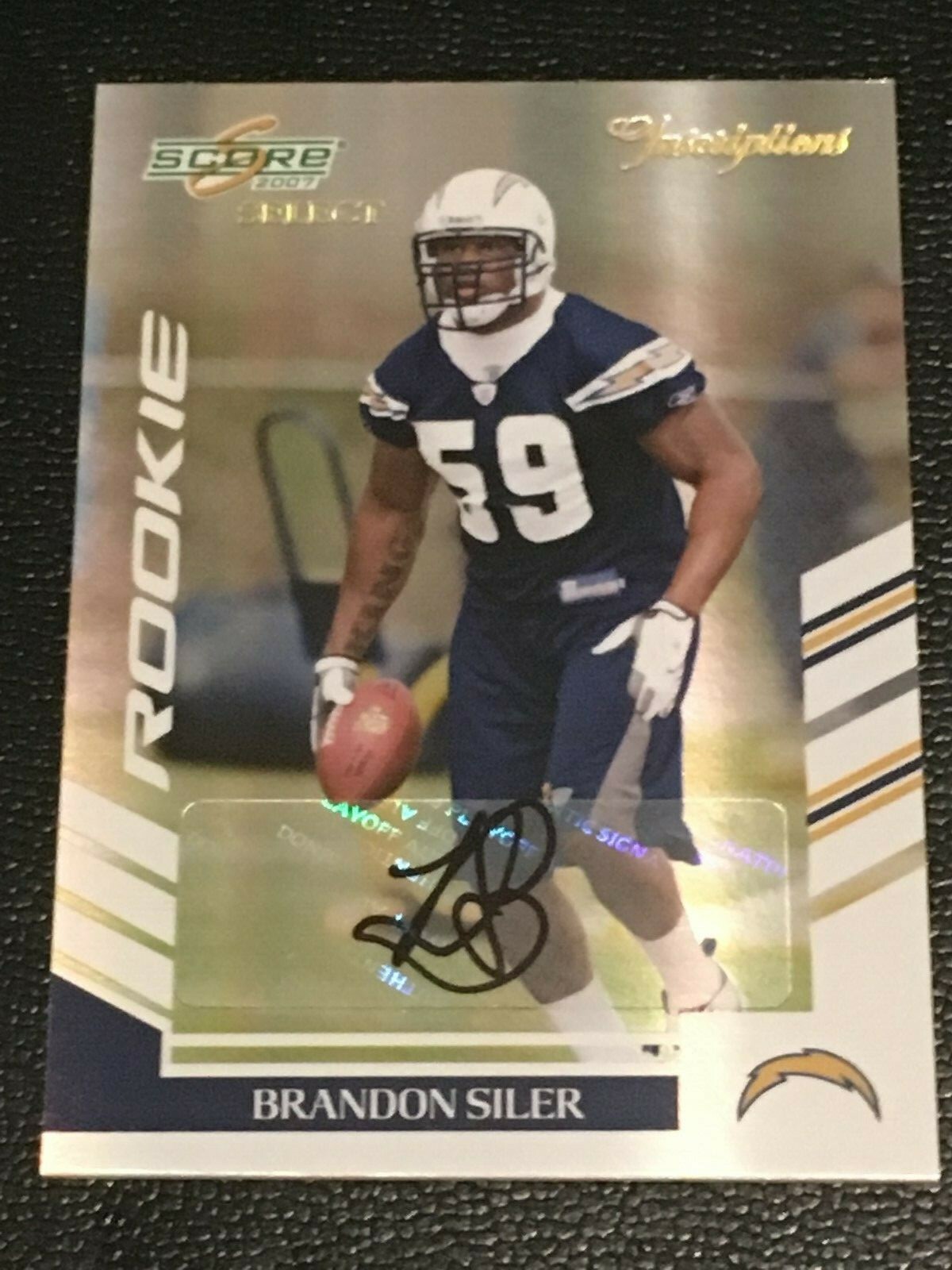 Brandon Siler 2007 Score Select Inscriptions RC Autograph ed 025/100