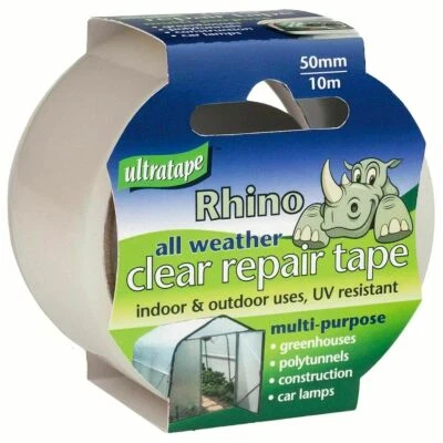 Ultratape Rhino All Weather Clear Repair Tape 50mm x 10M Windows Glass Car Lamps