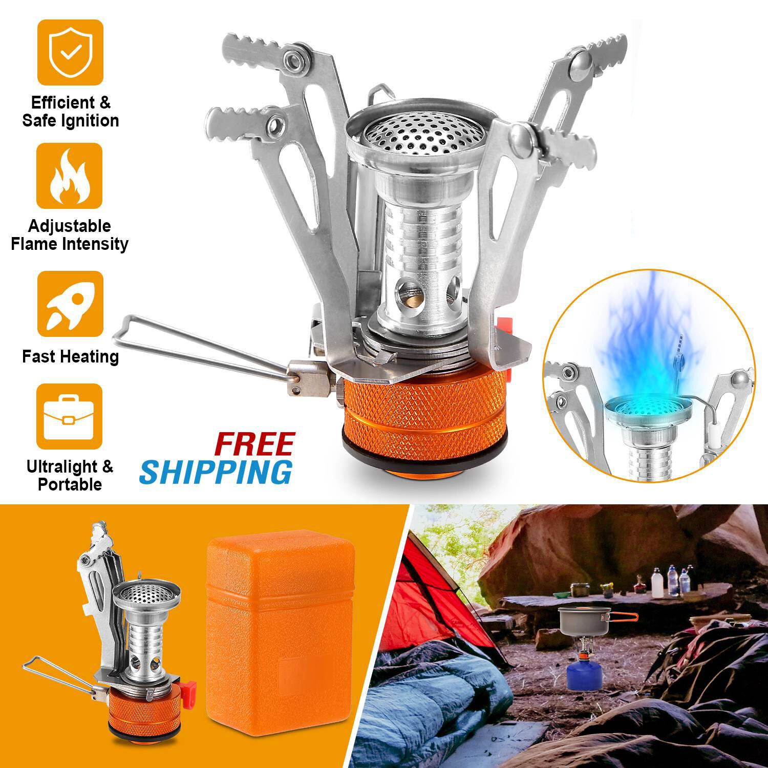 Portable Mini Backpacking Outdoor Gas Butane Propane Canister Camp Stove  Burner 635028904773 | eBay
