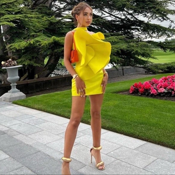 bright yellow dress