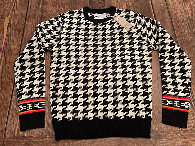 nwt dSTRUCT women's M medium 100% acrylic pullover Dog Tooth Jumper Sweater WOW