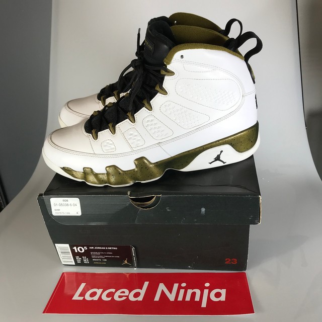 Men's 8.5 Nike Air Jordan 9 Retro Statue White / Black Militia Green 302370 109 for sale online 