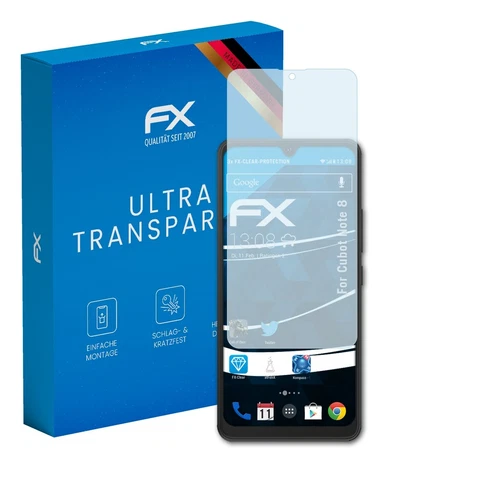 atFoliX 3x Displayschutzfolie für Cubot Note 8 Schutzfolie klar Folie