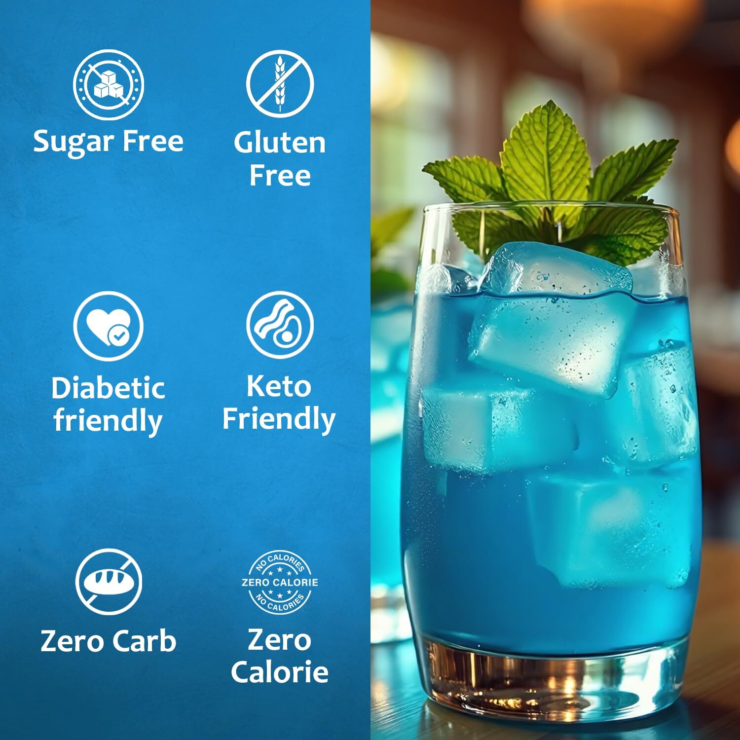 Syruvia Sugar Free Blue Raspberry Syrup 25.4 fl oz, for Drinks, Shakes & More