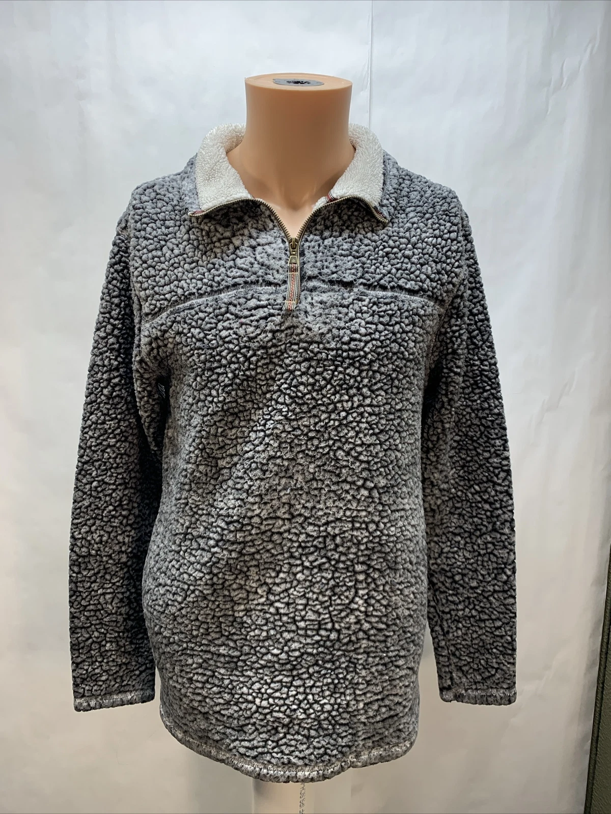 Grizzly Sherpa Mens small Fuzzy Soft Quarter Zip Pullover Jacket Warm