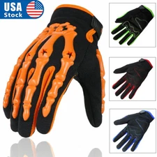 Motorcycle Cycling Gloves Skeleton Skull Bone Sports Silicone Padded Gloves USA