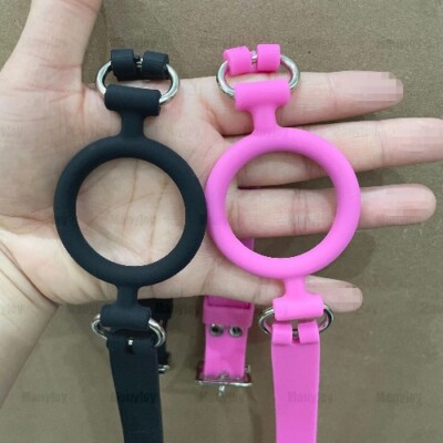 Silicone Open Mouth Oral Gag O Ring  Silicone Head Harness Straps Couples Slave