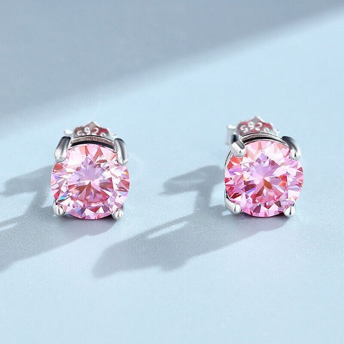 1-4Ct Round Cut VVS1 D GRA Moissanite Stud Earrings Unisex S925 Sterling Silver - Picture 14 of 26