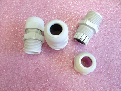 3 x Kabelverschraubung NPT1/2'' IP68 Mat: Polyamid grau 51541 Stopfbuchsen