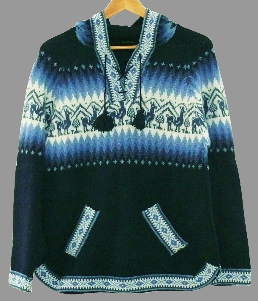 Alpaca Ethno Pulli Perú Alpaca Jersey Púrpura,Talla M, Alpaca Lana