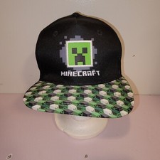 Minecraft Creeper Baseball Cap Hat YOUTH Size OSFM Black Green