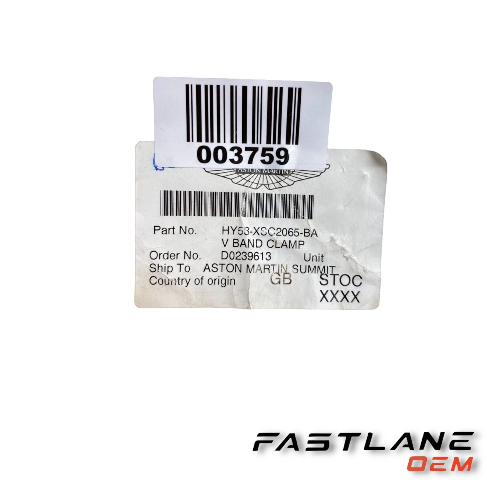 ASTON MARTIN V BAND CLAMP NEW OEM HY53-XSC2065-BA