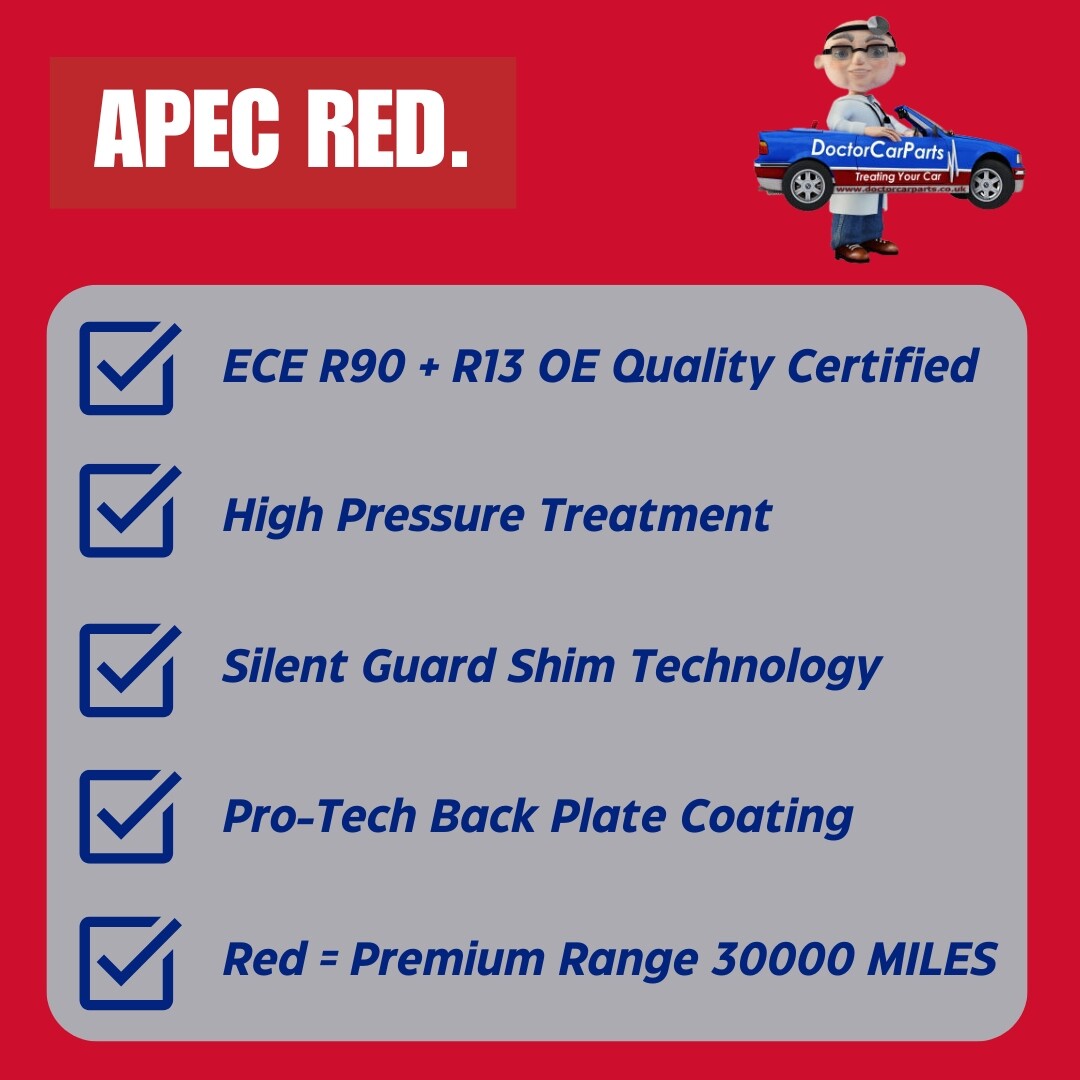 Brake Pads Rear FOR KIA SOUL II 1.6 16->18 CHOICE1/2 Petrol Apec