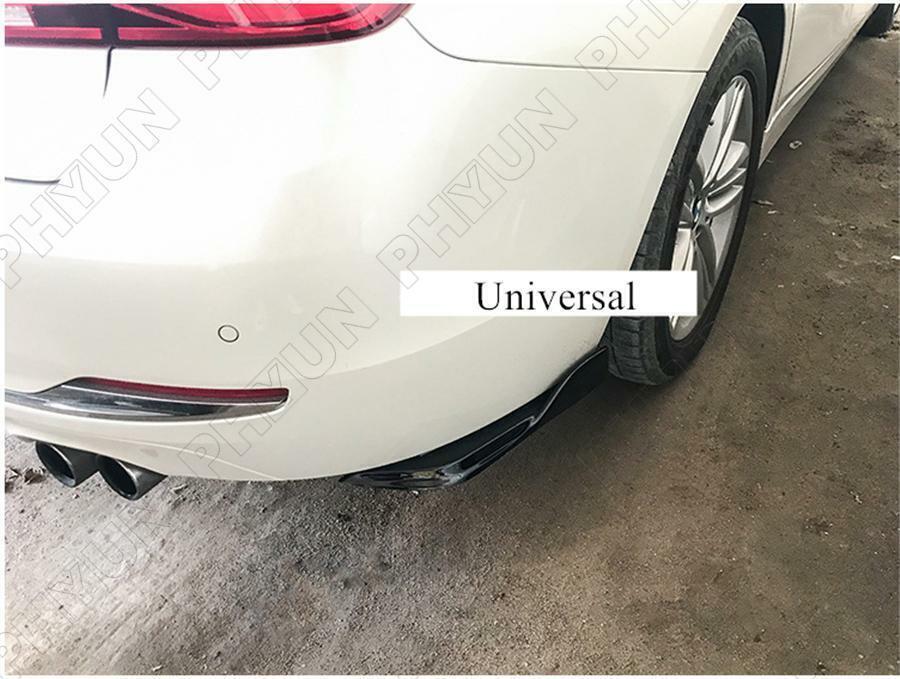 2pcs Glossy Black Car Rear Bumper Spoiler Canards Fins Diffuser Lip Body Kit ABS