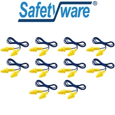 10 Pairs Reusable Corded Ear Plugs Noise Reduction Cancelling Work Sleeping Bulk