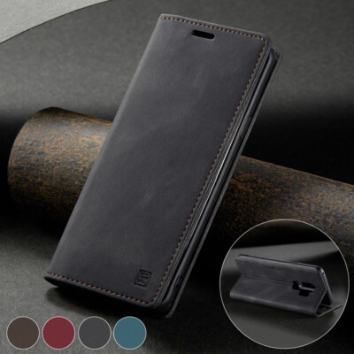 PU Leder Handyhülle Schutz Tasche Magnet Flip Case Stand Cover Kartenfach Wallet