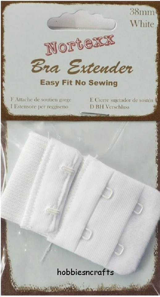 Nortexx Soutien-Gorge Extension Non Coudre 38mm Blanc 2 Crochet Maternité - Photo 1/1