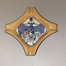 Vintage Noritake Art Deco Lady Luster Aya Ashtray - Hand painted In Japan