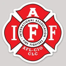 2 Inch Non-Reflective IAFF White On Red Firefighter Maltese Sticker Decal