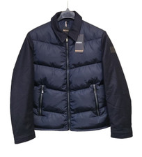 $645 - BOSS Premium Duck Down Jacket Leather Trims Water Repellent - Size 38R
