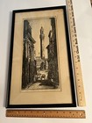 Sidney Tushingham “Torre del Mangia Street Scene" Drypoint Etching Signed/Framed — photo 8