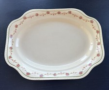 Antique Ivory Steubenville 13&rdquo;x9&rdquo; Gilded Edge  With Rose Design.