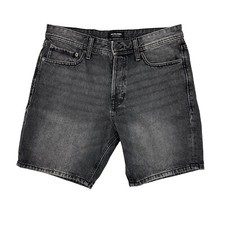 Jack & Jones Loose Chris Men's Denim Shorts Size M W34" Grey Button Fly Jorts