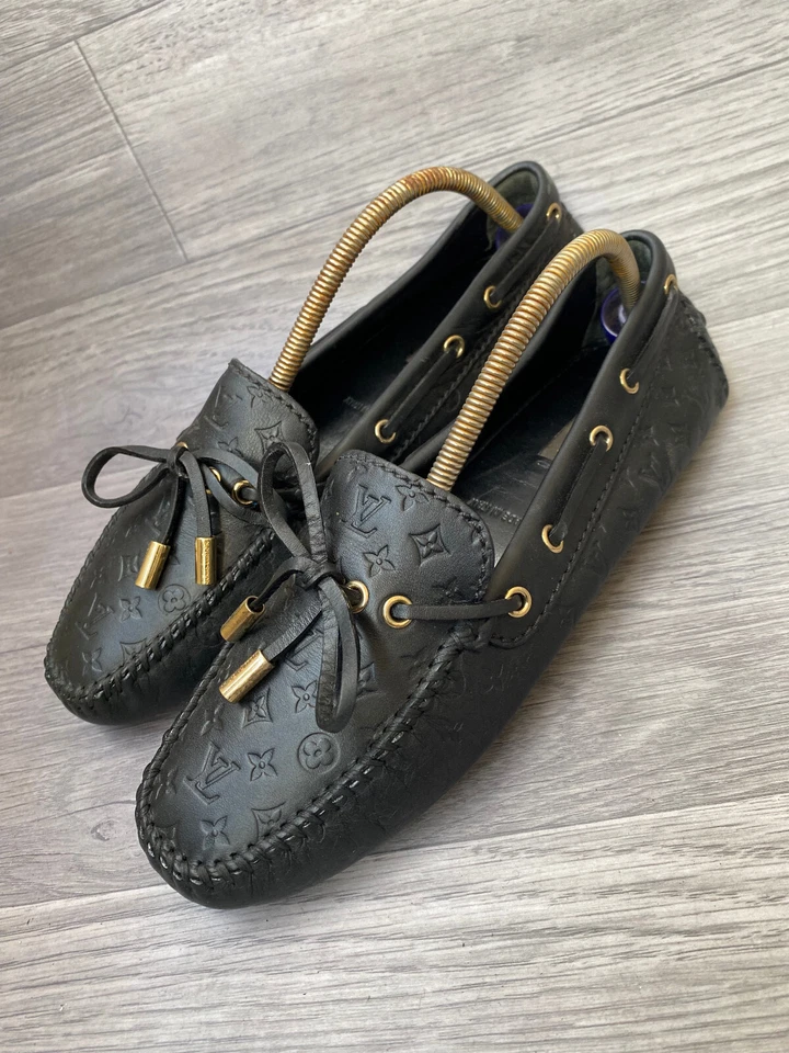 Louis Vuitton Gloria Monograma Negro Cuero Plano Mujer Mocasines Talla 37 Foto 3 de 4