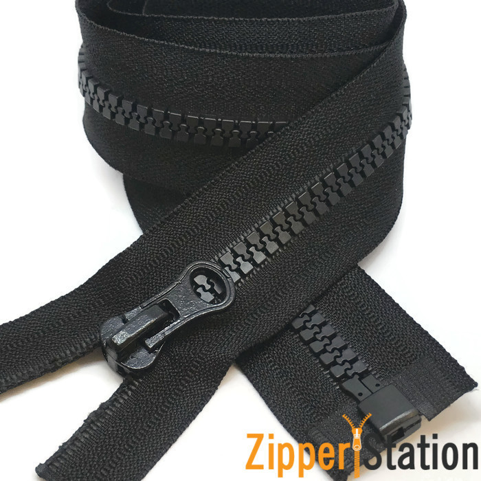 Zip Bianco Pex 28 "/ 71CM Grosso Denti Plastica Open End - Foto 8